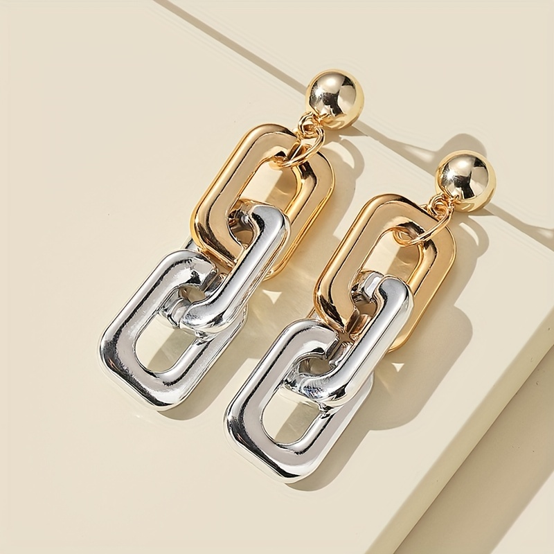 Minimalist Geometric Hoop Earrings Durable Metal Timeless Accessory